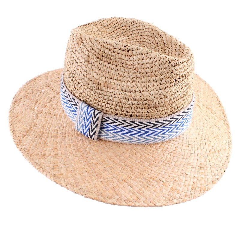 Azure Coast Raffia Fedora Hat