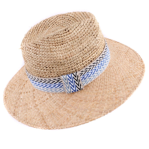Azure Coast Raffia Fedora Hat