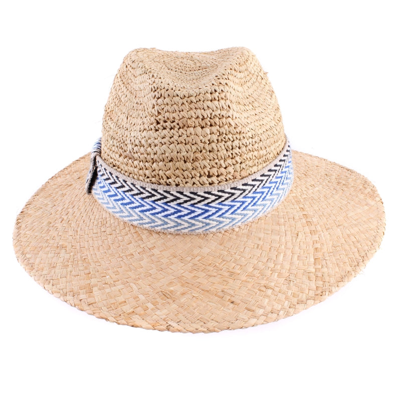 Azure Coast Raffia Fedora Hat