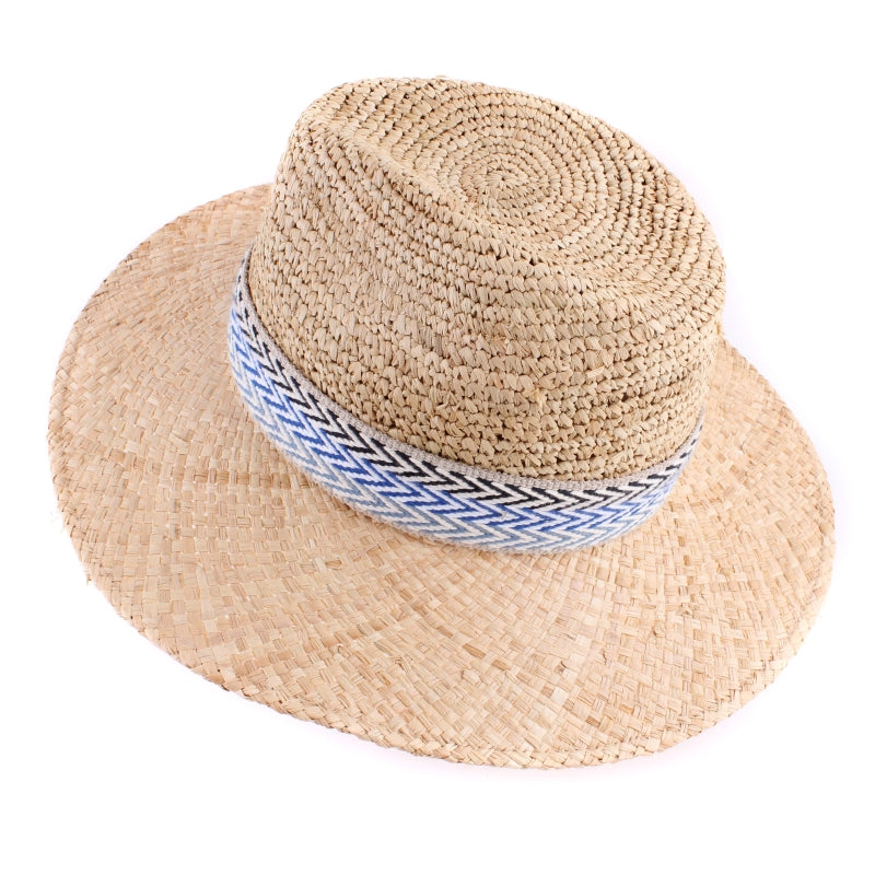 Azure Coast Raffia Fedora Hat
