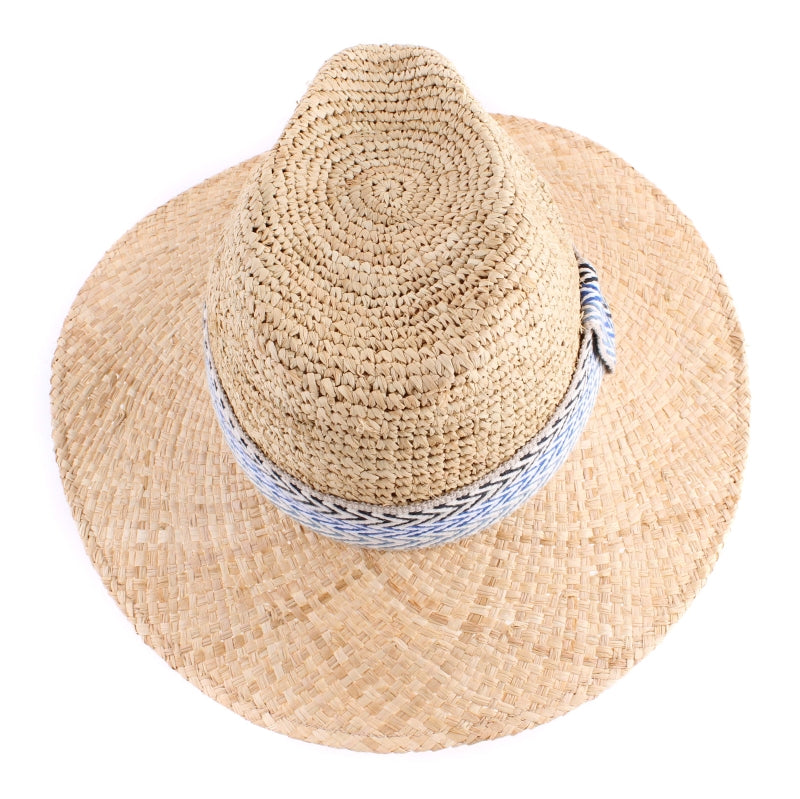 Azure Coast Raffia Fedora Hat