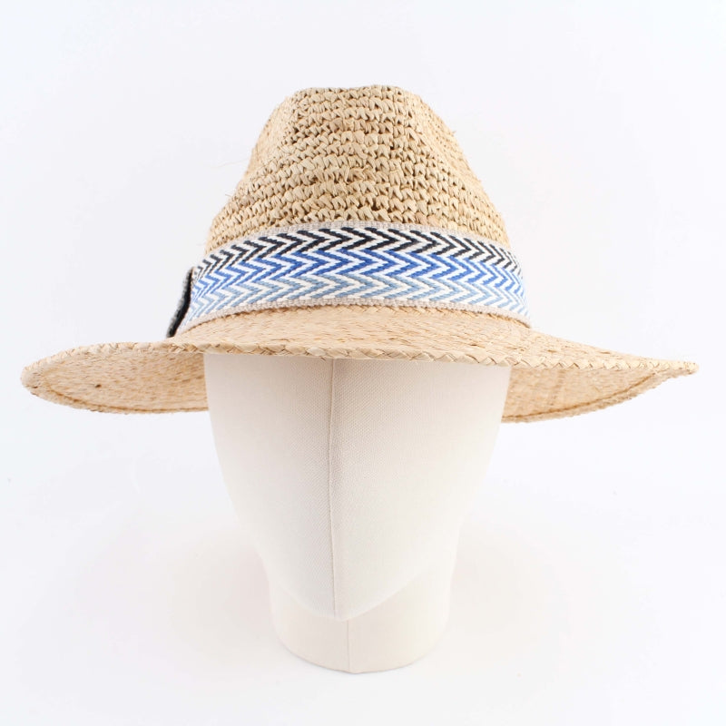 Azure Coast Raffia Fedora Hat