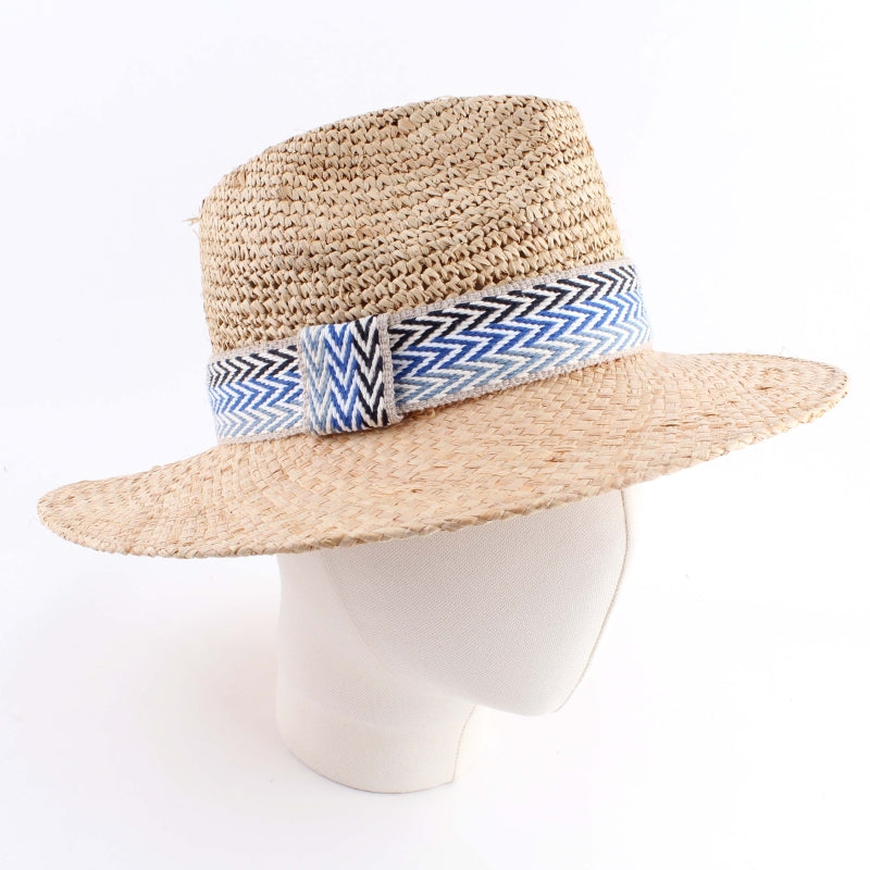 Azure Coast Raffia Fedora Hat