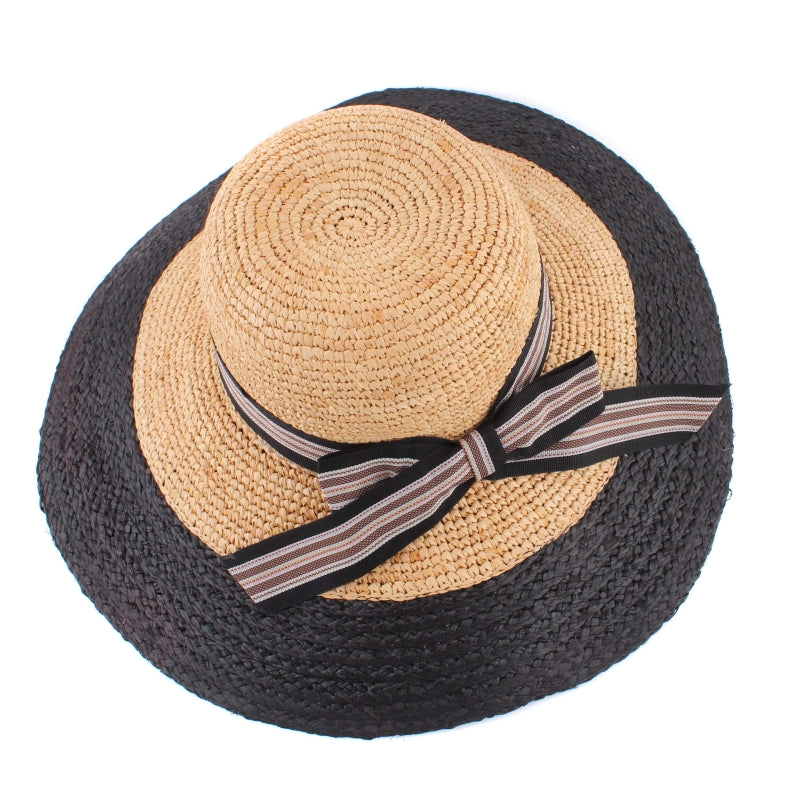Midnight Riviera Wide Brim Raffia Hat