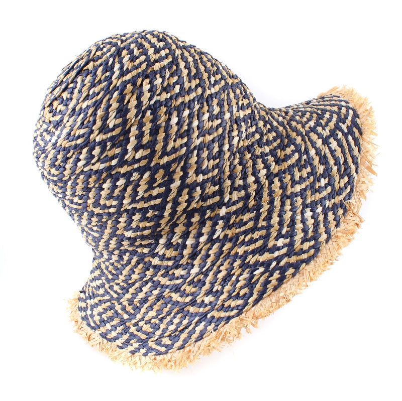 Navy Dune Woven Sun Hat