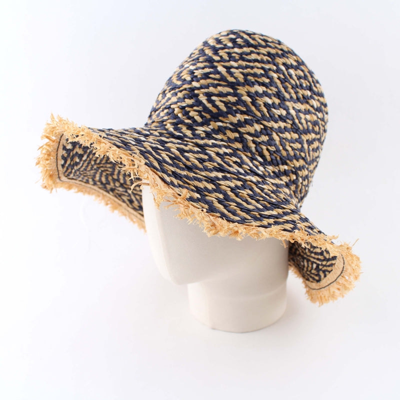 Navy Dune Woven Sun Hat