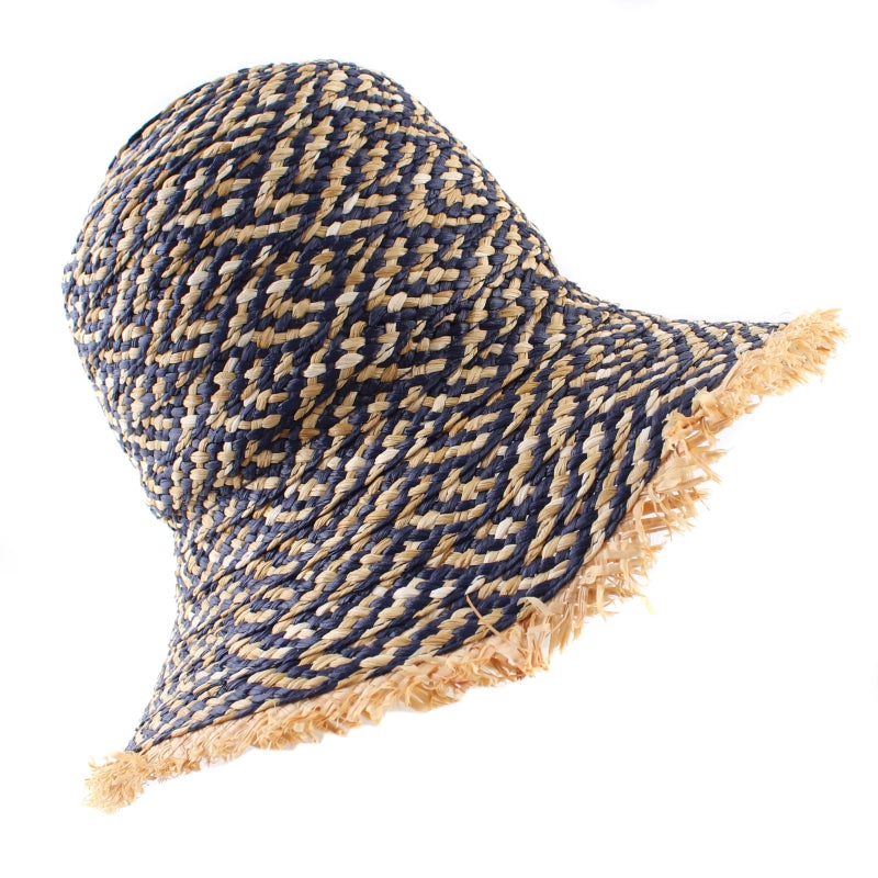 Navy Dune Woven Sun Hat