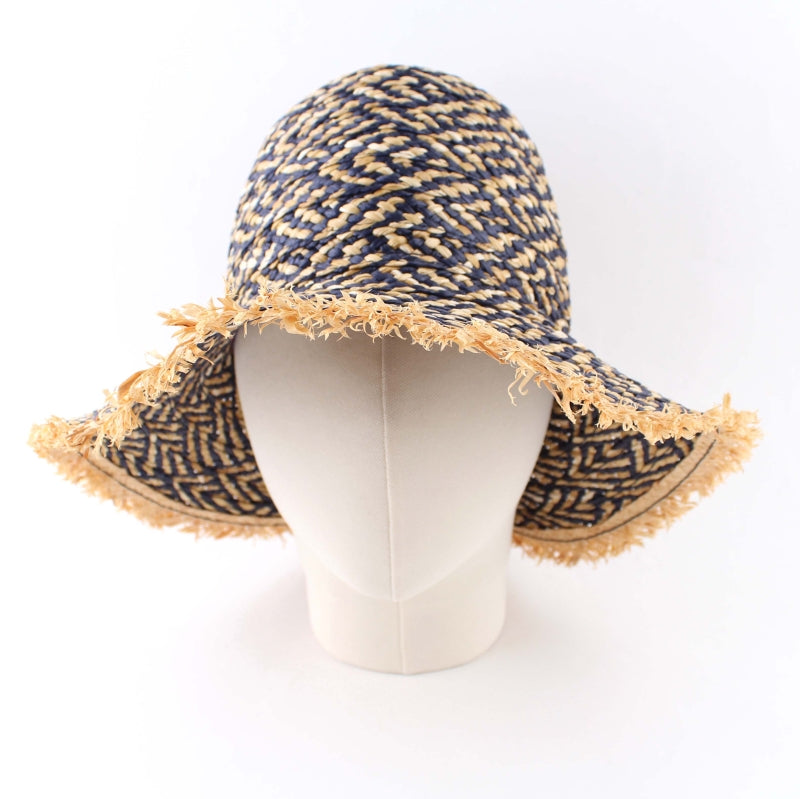 Navy Dune Woven Sun Hat